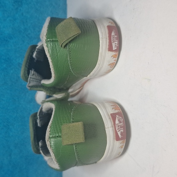 Toddler Vans Off The Wall Green Dragon Claw Reptile Slip-on with Velcro Size 7 - Picture 6 of 13